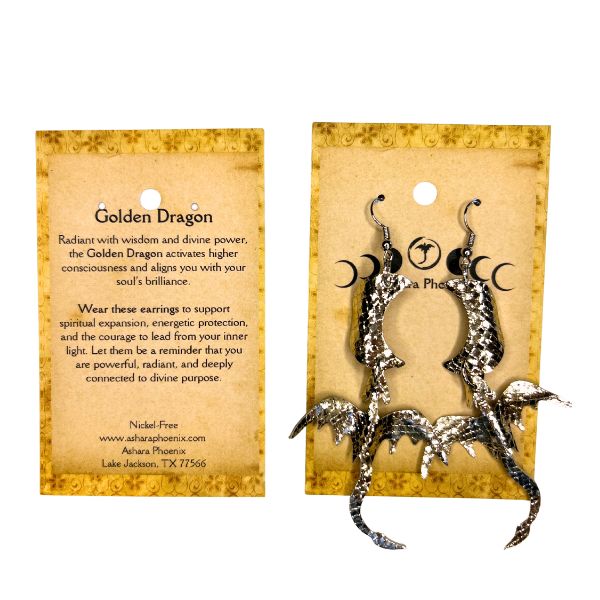 Golden Celestial Dragon Earrings