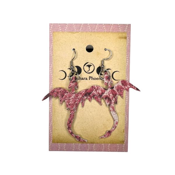 Pink Celestial Dragon Earrings