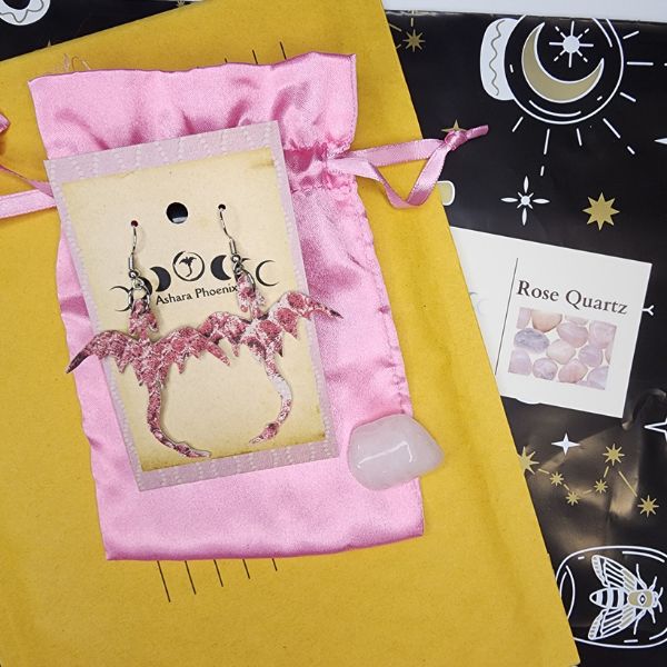 Pink Celestial Dragon Earrings