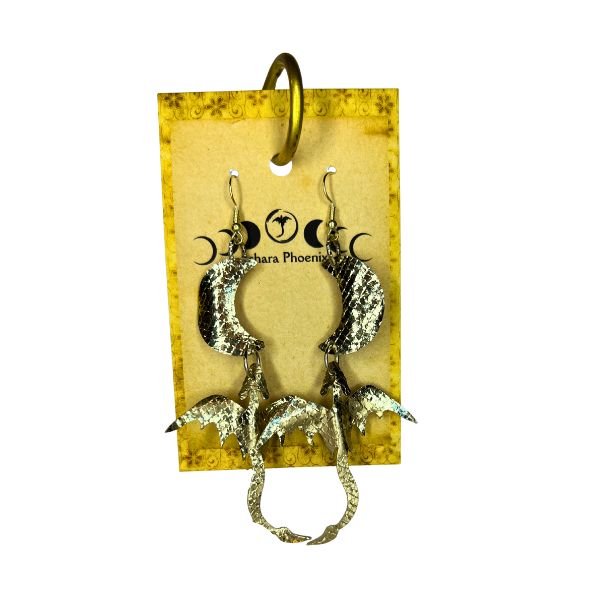 Golden Celestial Dragon Earrings