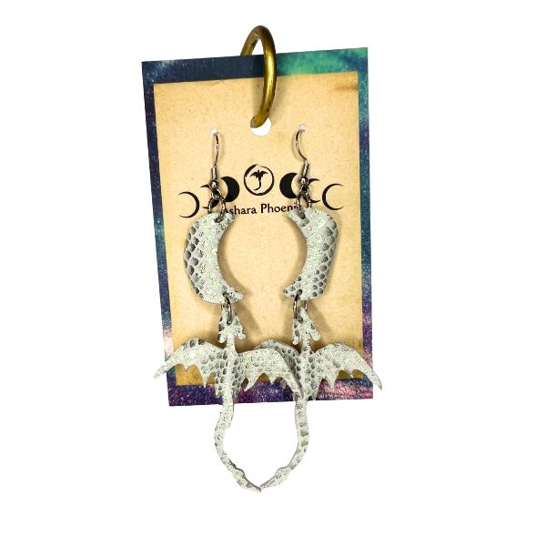 Cosmic Celestial Dragon + Moon Earrings