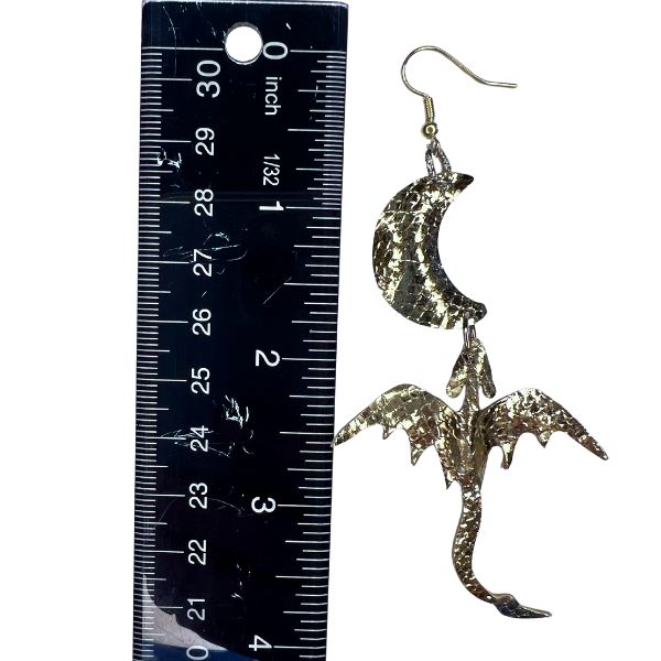 Golden Celestial Dragon Earrings
