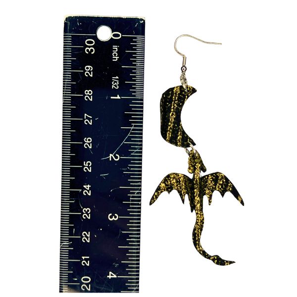 Earth Elemental Dragon + Moon Earrings