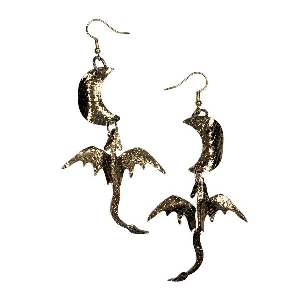 Golden Celestial Dragon Earrings