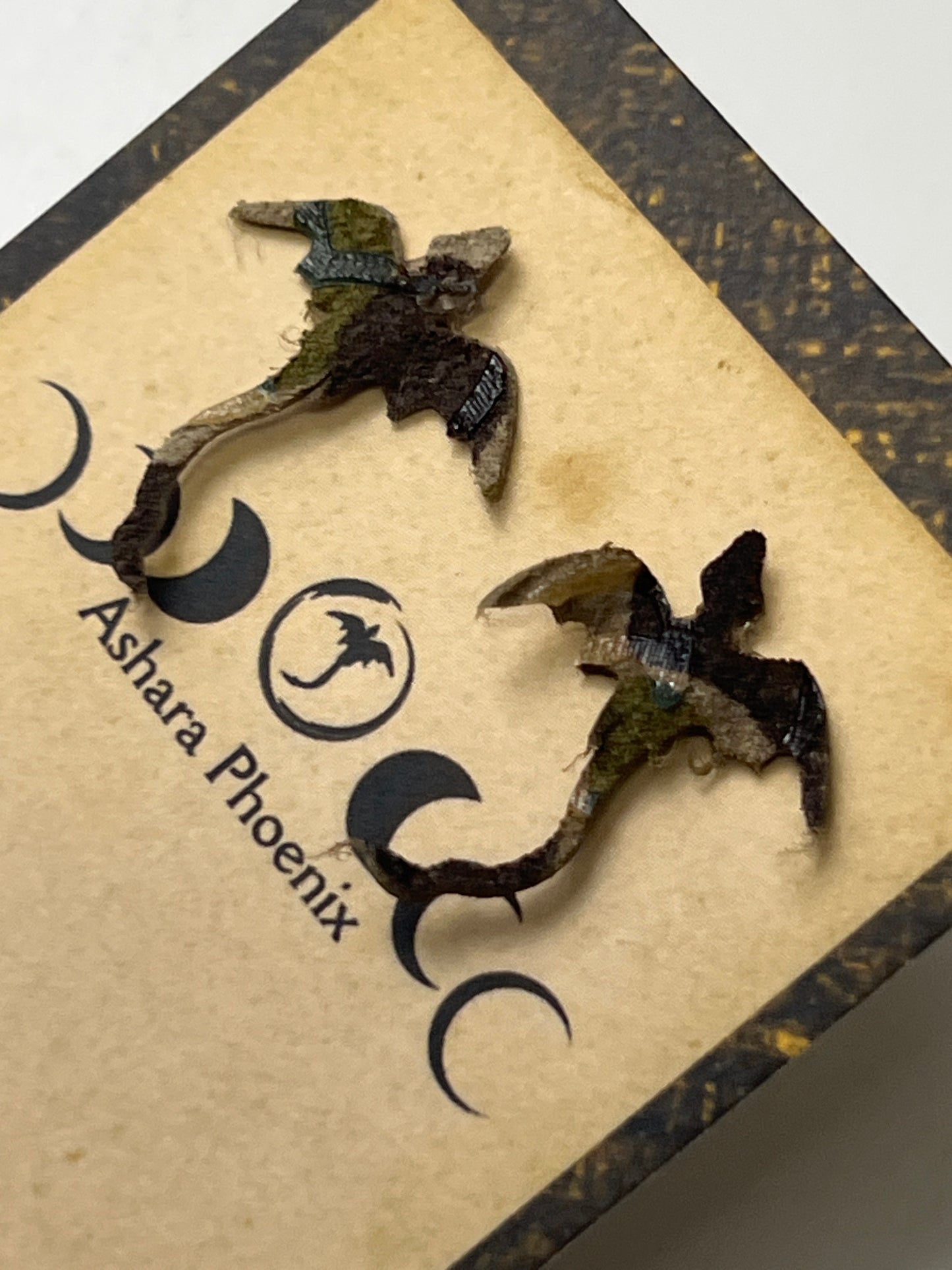 Mossy Stone Earth Dragon Stud Earrings