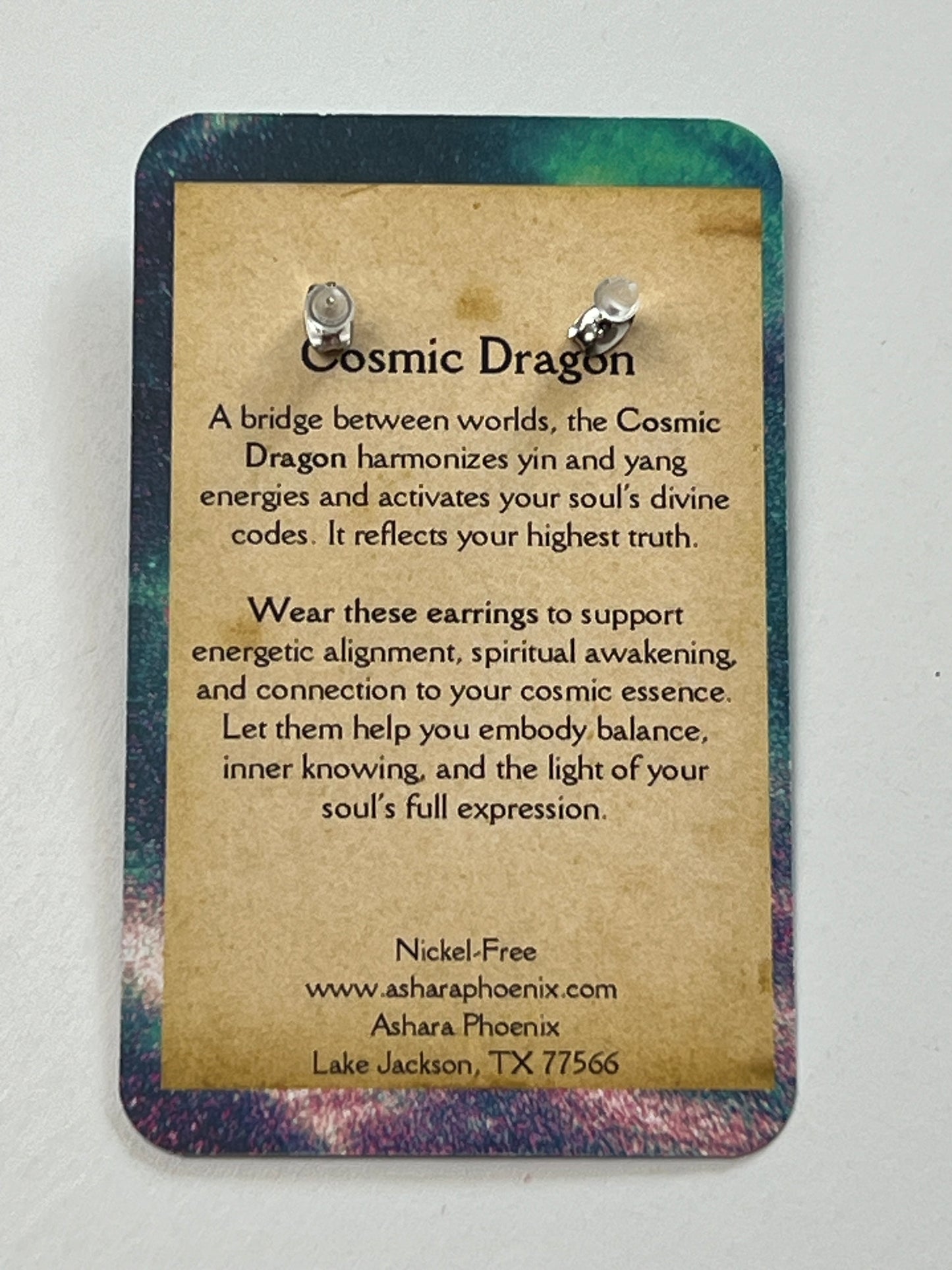 Lunar Veil Dragon Stud Earrings