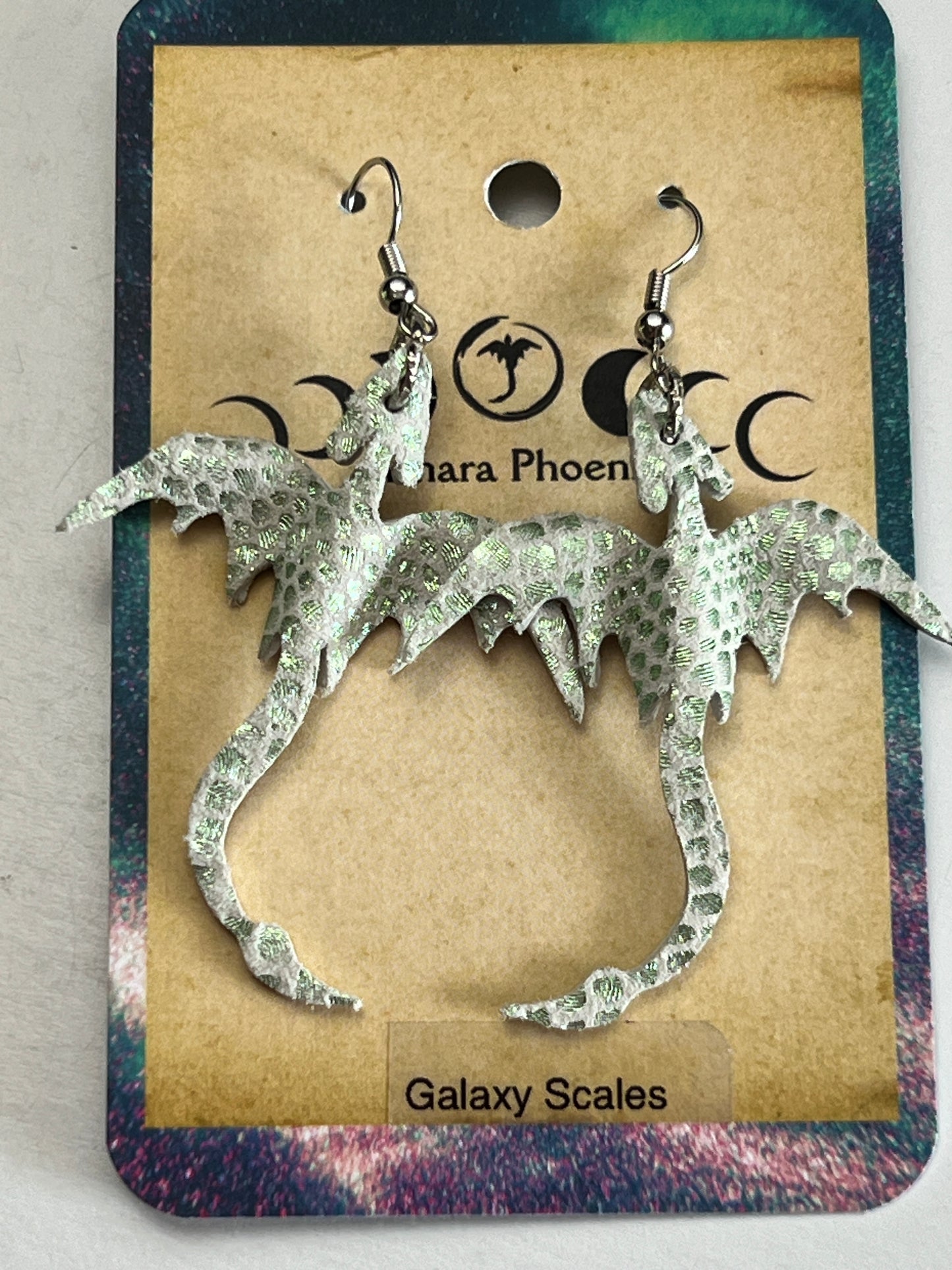Galaxy Scales Dragon Earrings