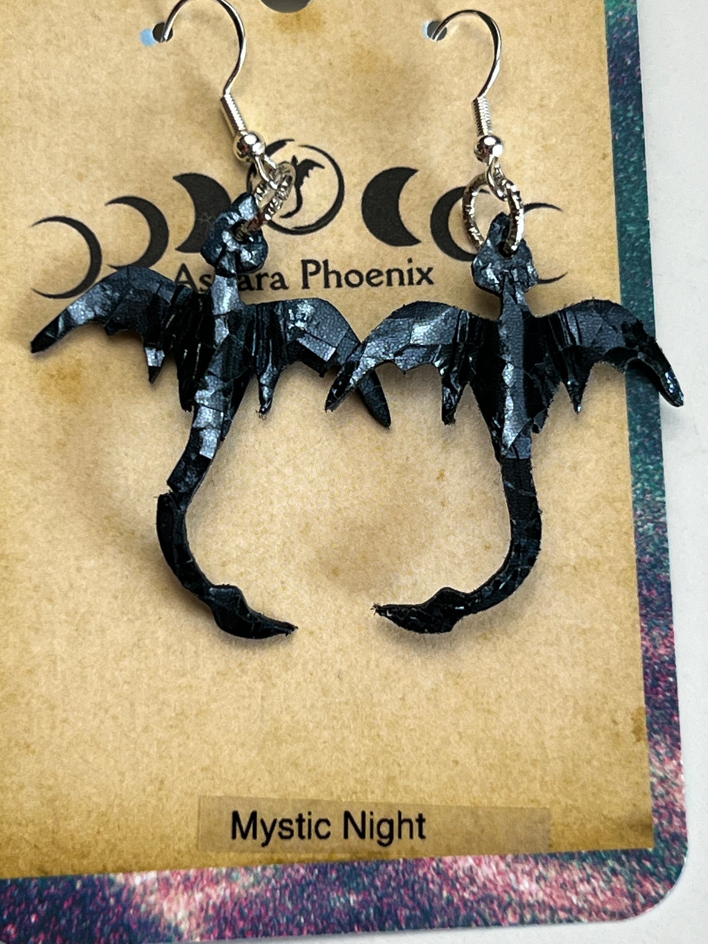 Mystic Night Dragon Mini Earrings