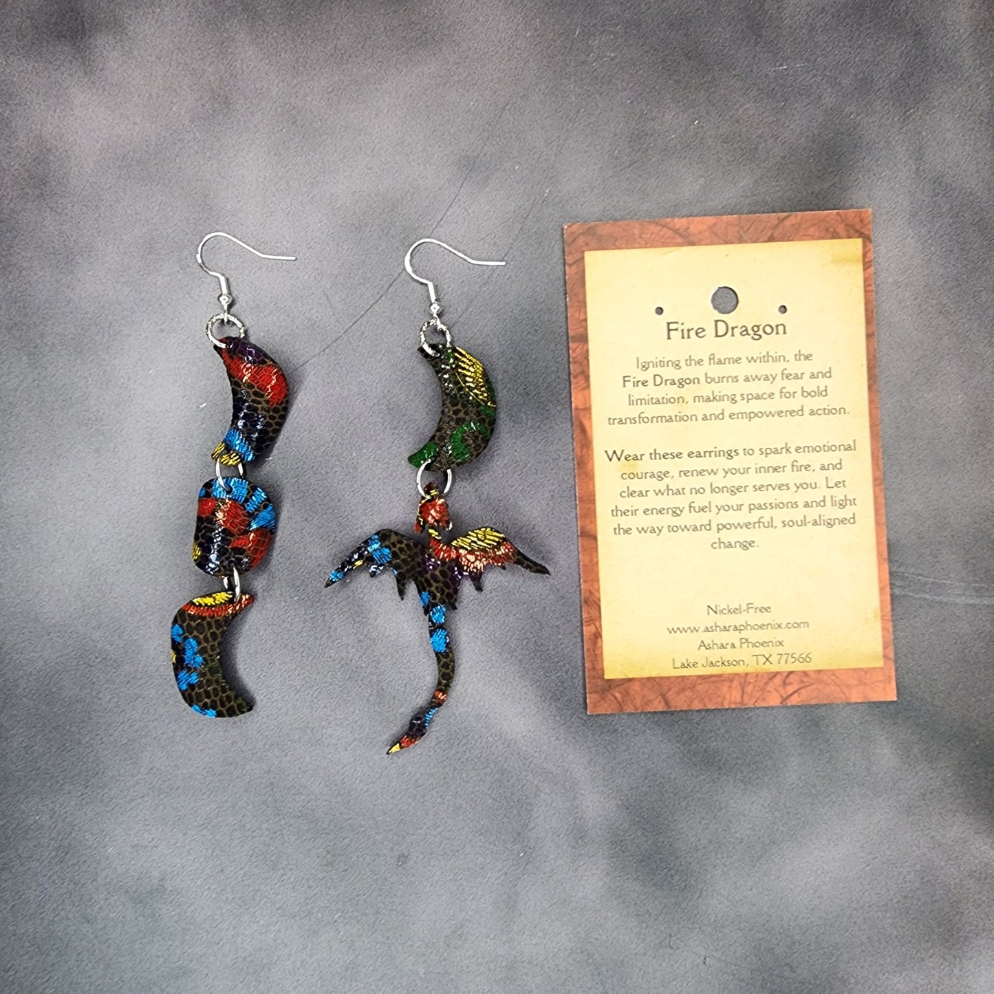 Cuban Flare Dragon and Triple Moon Earrings
