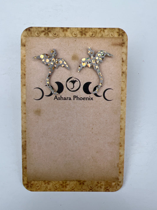 Andarna Golden Dragon Stud Earrings | Luminous Movement, Playful Power