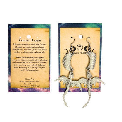 Cosmic Celestial Dragon + Moon Earrings