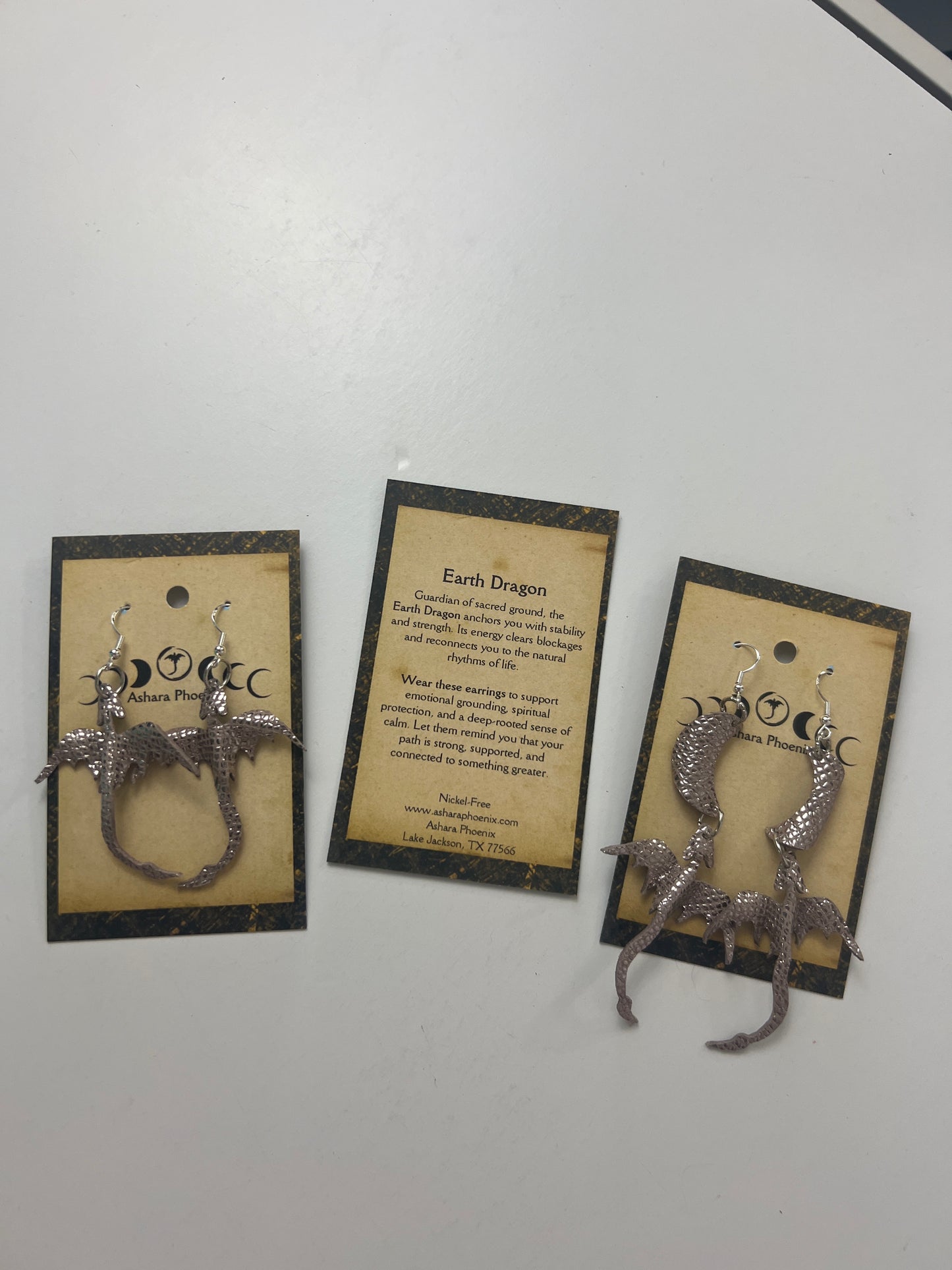 Earth Rise Dragon Earrings