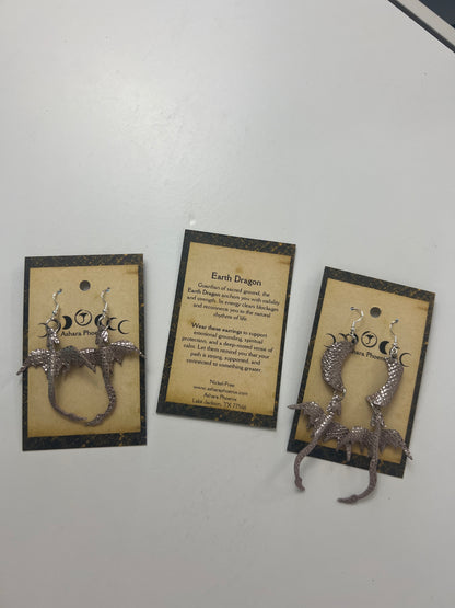 Earth Rise Dragon Earrings