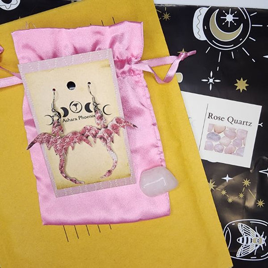 Pink Celestial Dragon Earrings