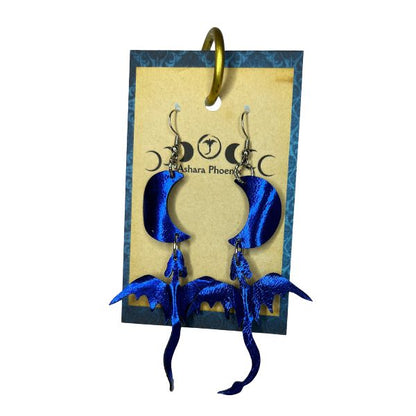 Air Elemental Dragon + Moon Earrings