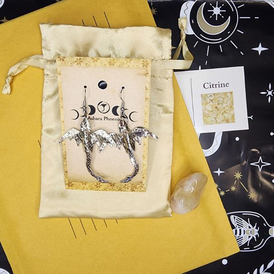 Golden Celestial Dragon Earrings