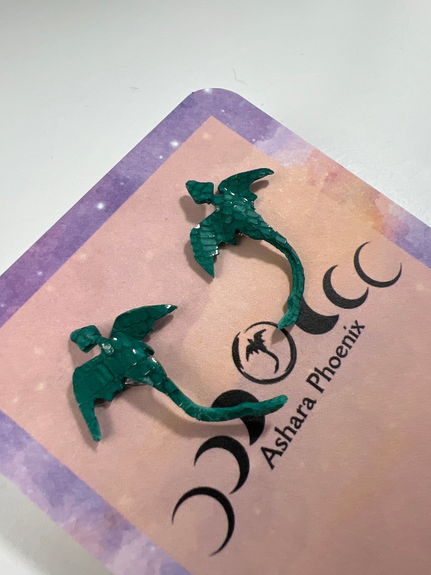 Aqua Stardust Dream Dragon Stud Earrings