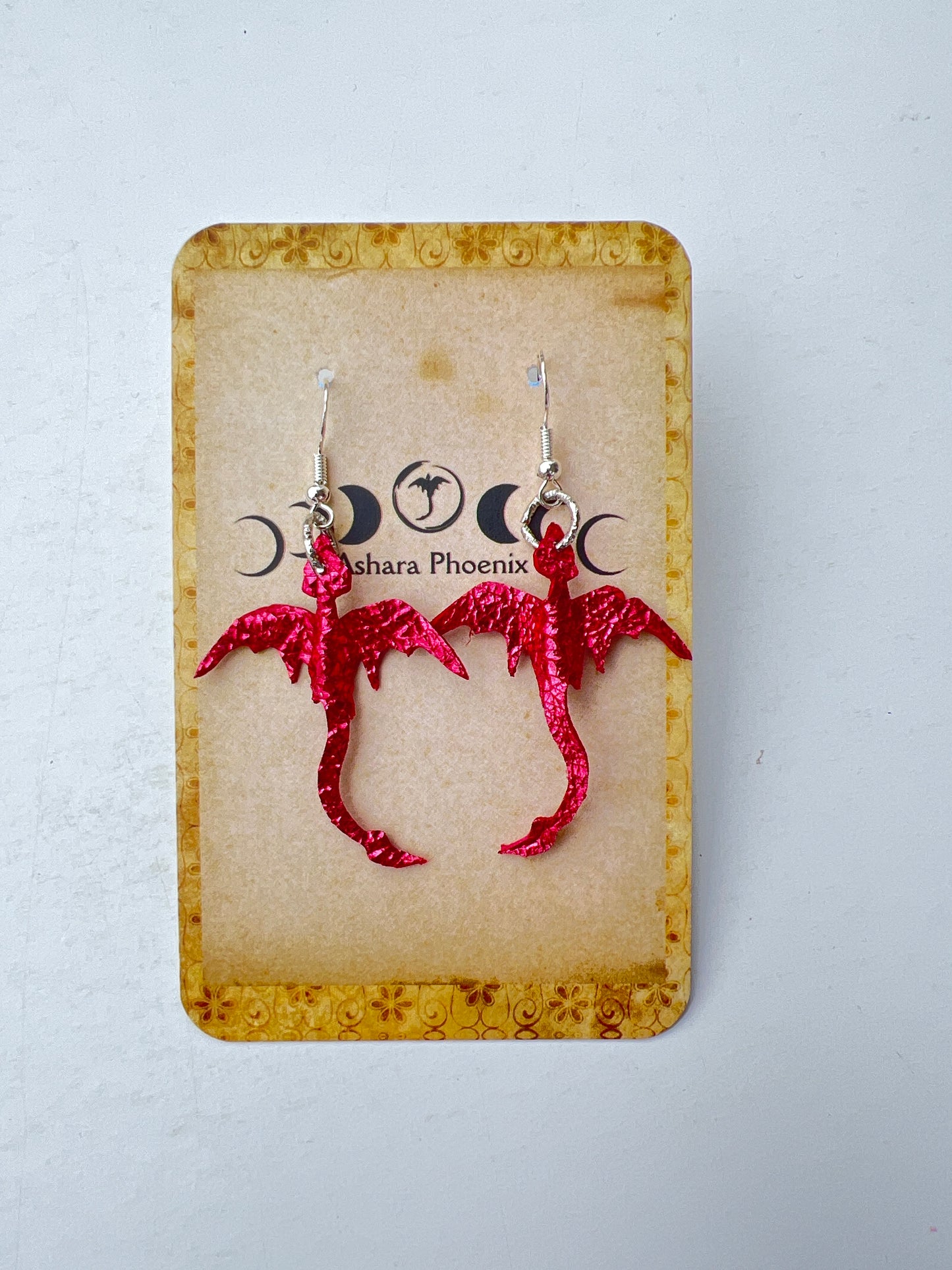 Crimson Ascendant Mini Golden Dragon Earrings | Radiant Power in Motion