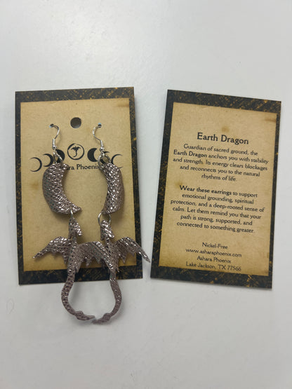 Earth Rise Dragon Earrings