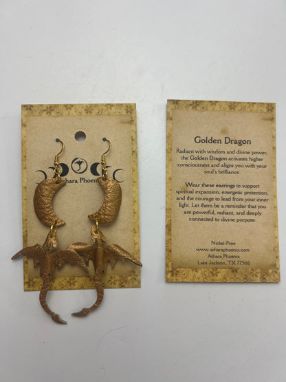 Phoenix Gleam Dragon Earrings