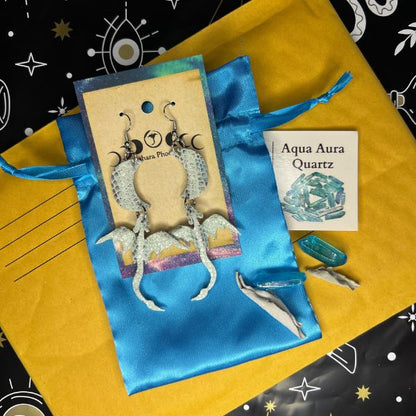 Cosmic Celestial Dragon + Moon Earrings