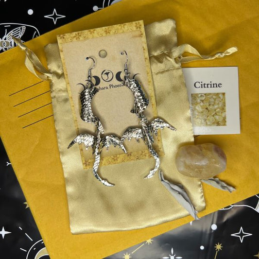 Golden Celestial Dragon Earrings