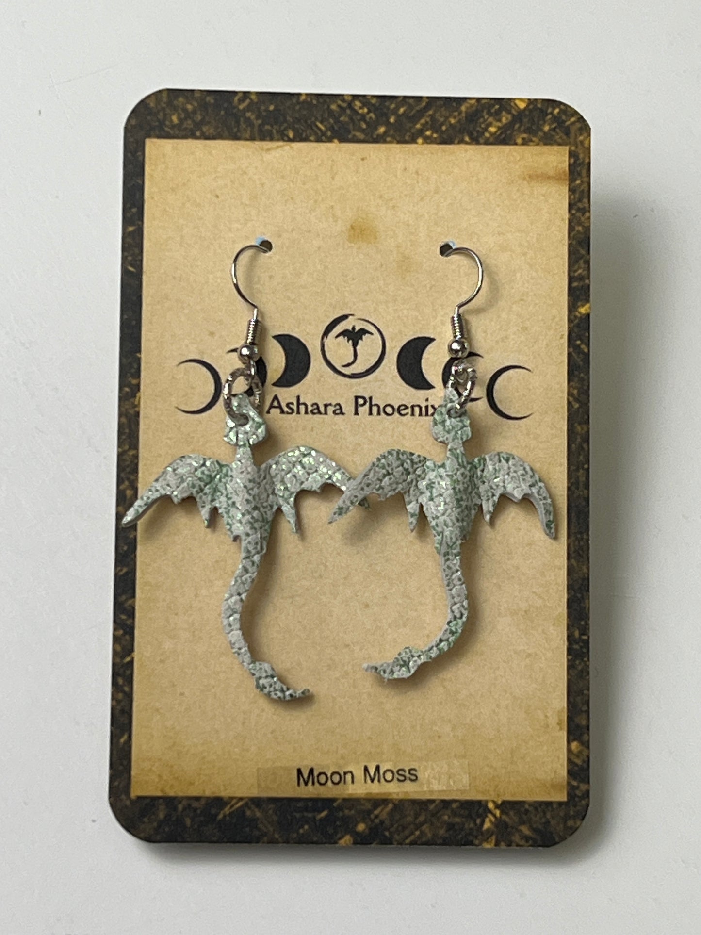 Moon Moss Earth Mini Dragon Earrings
