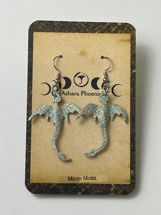 Moon Moss Earth Mini Dragon Earrings