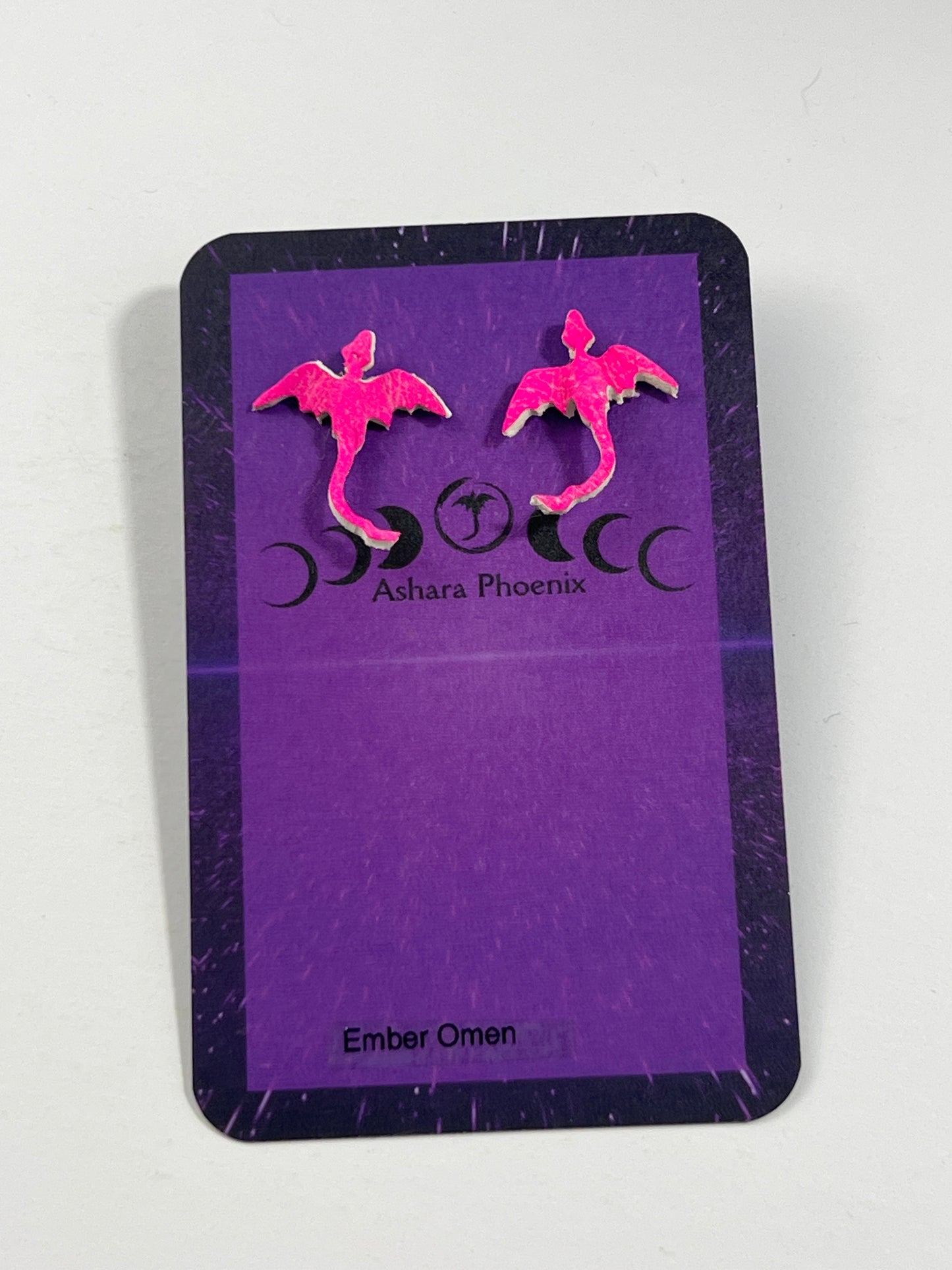 Ember Omen Comet Dragon Stud Earrings
