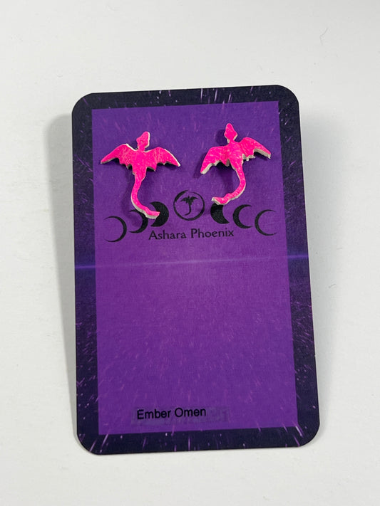 Ember Omen Comet Dragon Stud Earrings