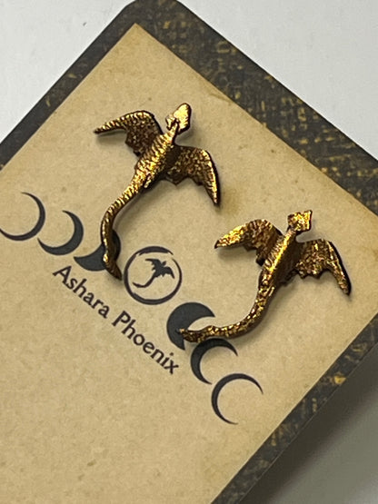 Sun Root Earth Dragon Stud Earrings