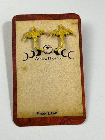 Ember Dawn Fire Dragon Stud Earrings