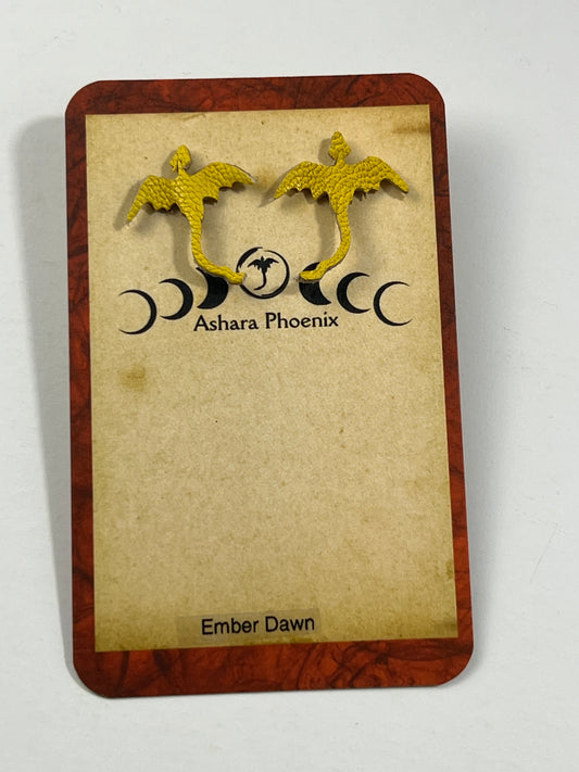 Ember Dawn Fire Dragon Stud Earrings
