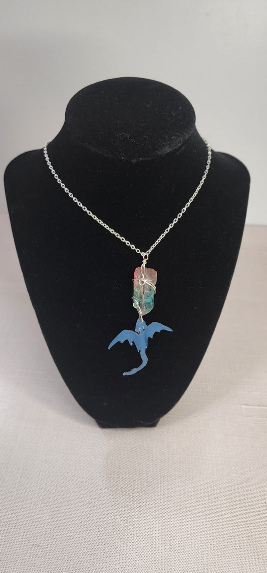 Air Dragon + Crystal Necklace