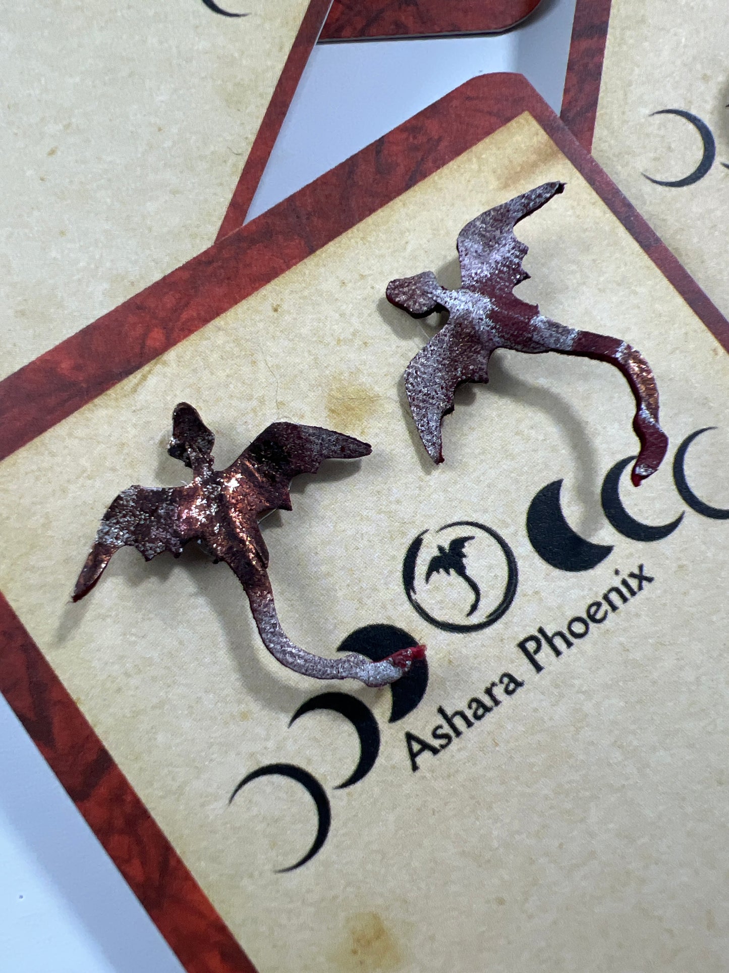 Wildfire Whimsy Fire Dragon Stud Earrings
