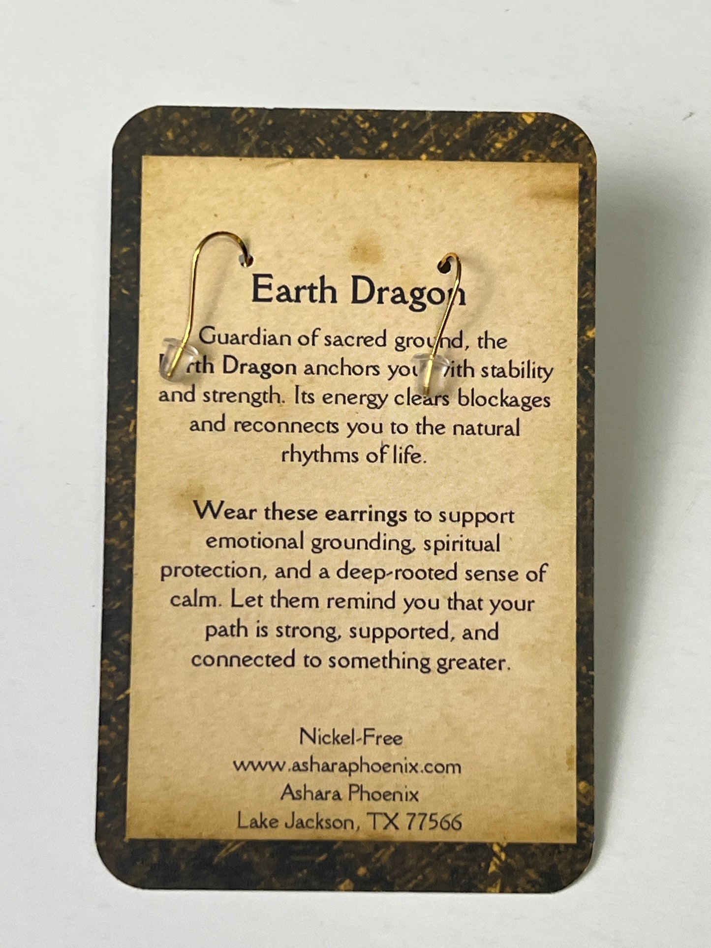 Emerald Hollow Mini Earth Dragon Earrings