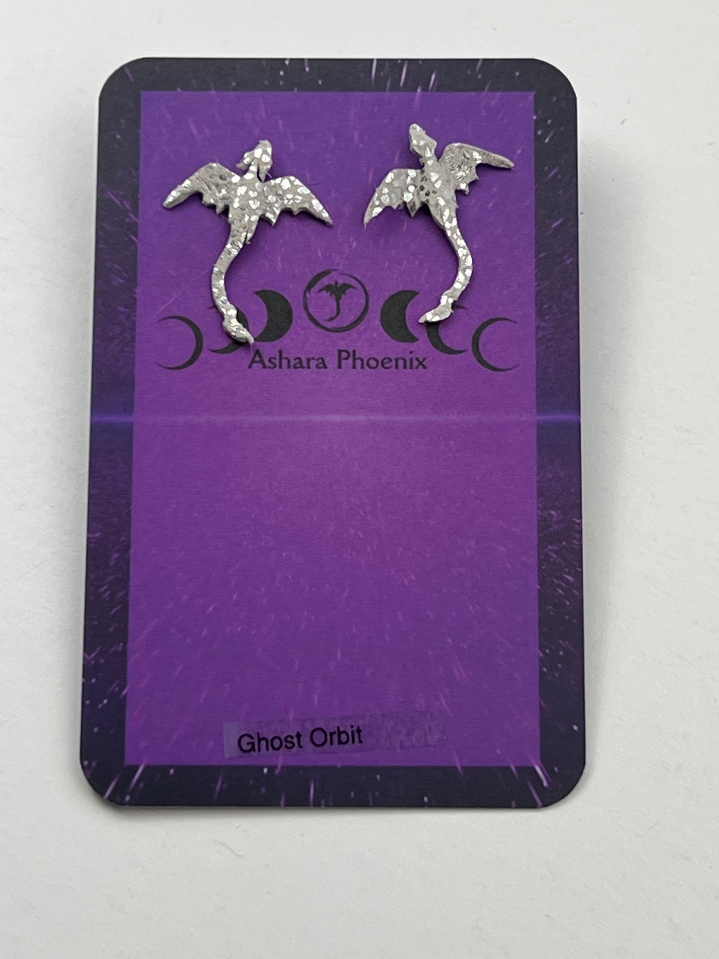 Ghost Orbit Comet Dragon Stud Earrings