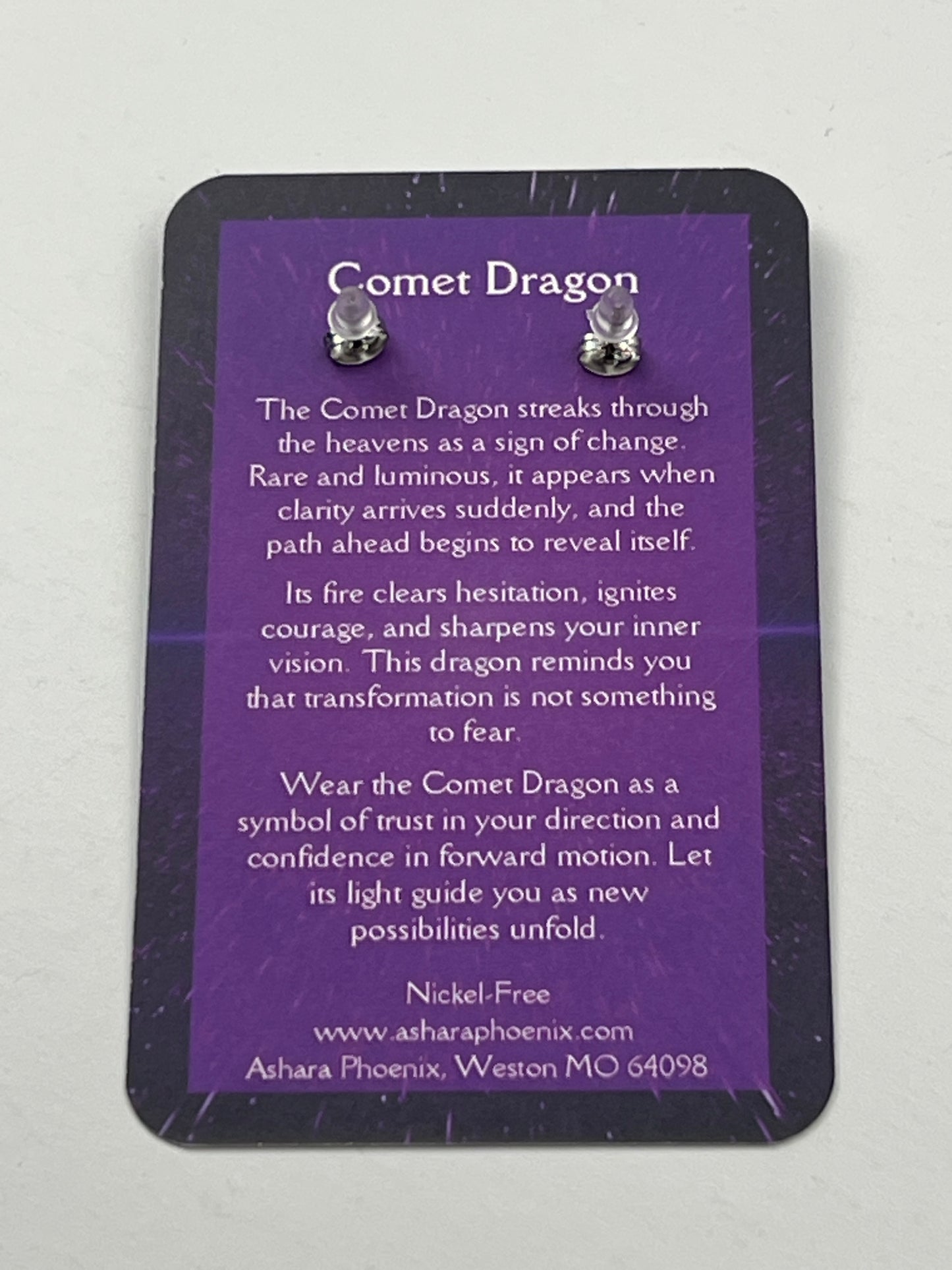 Ghost Orbit Comet Dragon Stud Earrings