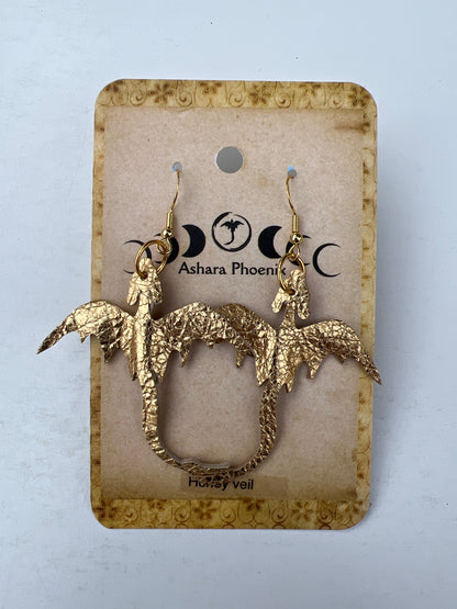 Honey Veil Dragon Earrings