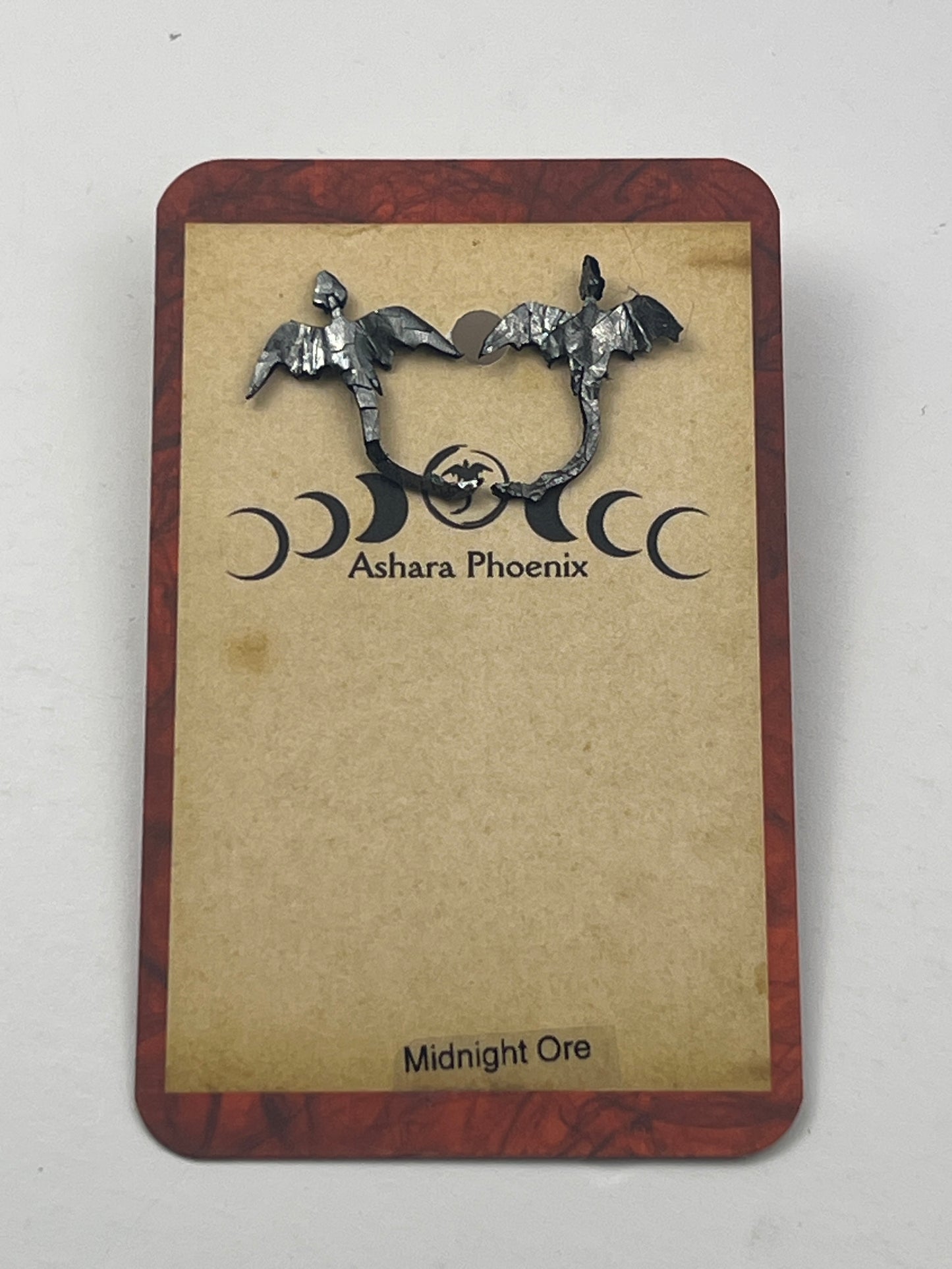Midnight Ore Fire Dragon Stud Earrings