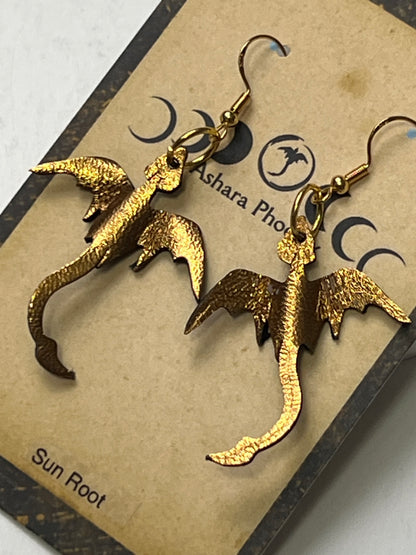 Sun Root Earth Mini Dragon Earrings