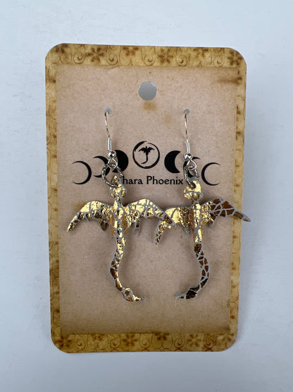 Solar Weave mini Golden Dragon Earrings | Radiant Flow, Woven Light (Copy)
