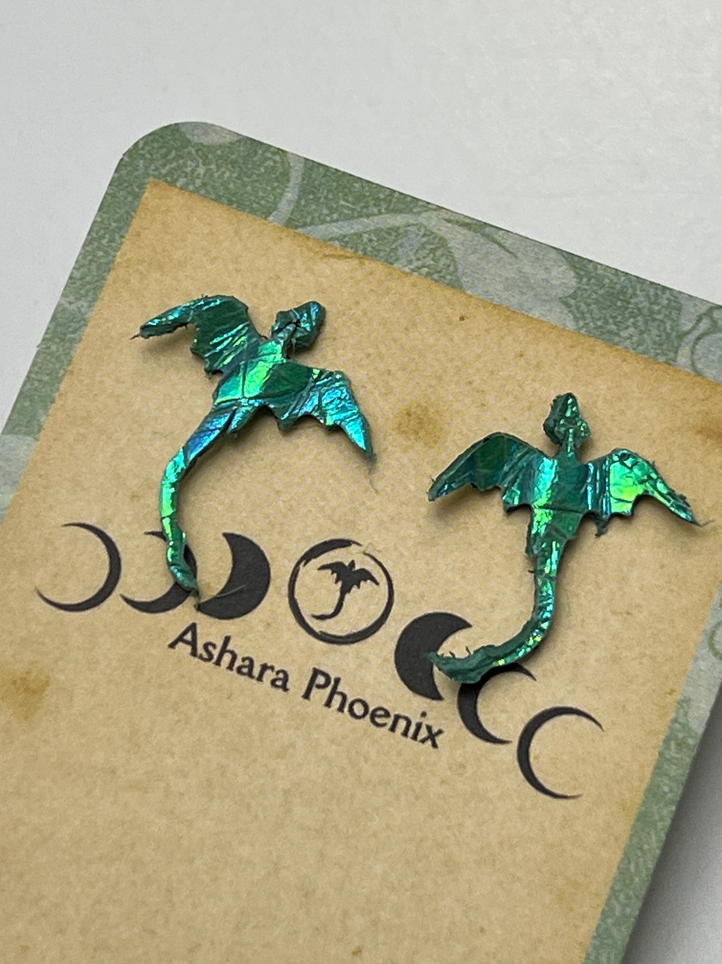 Mermaid Eclipse Dragon Stud Earrings