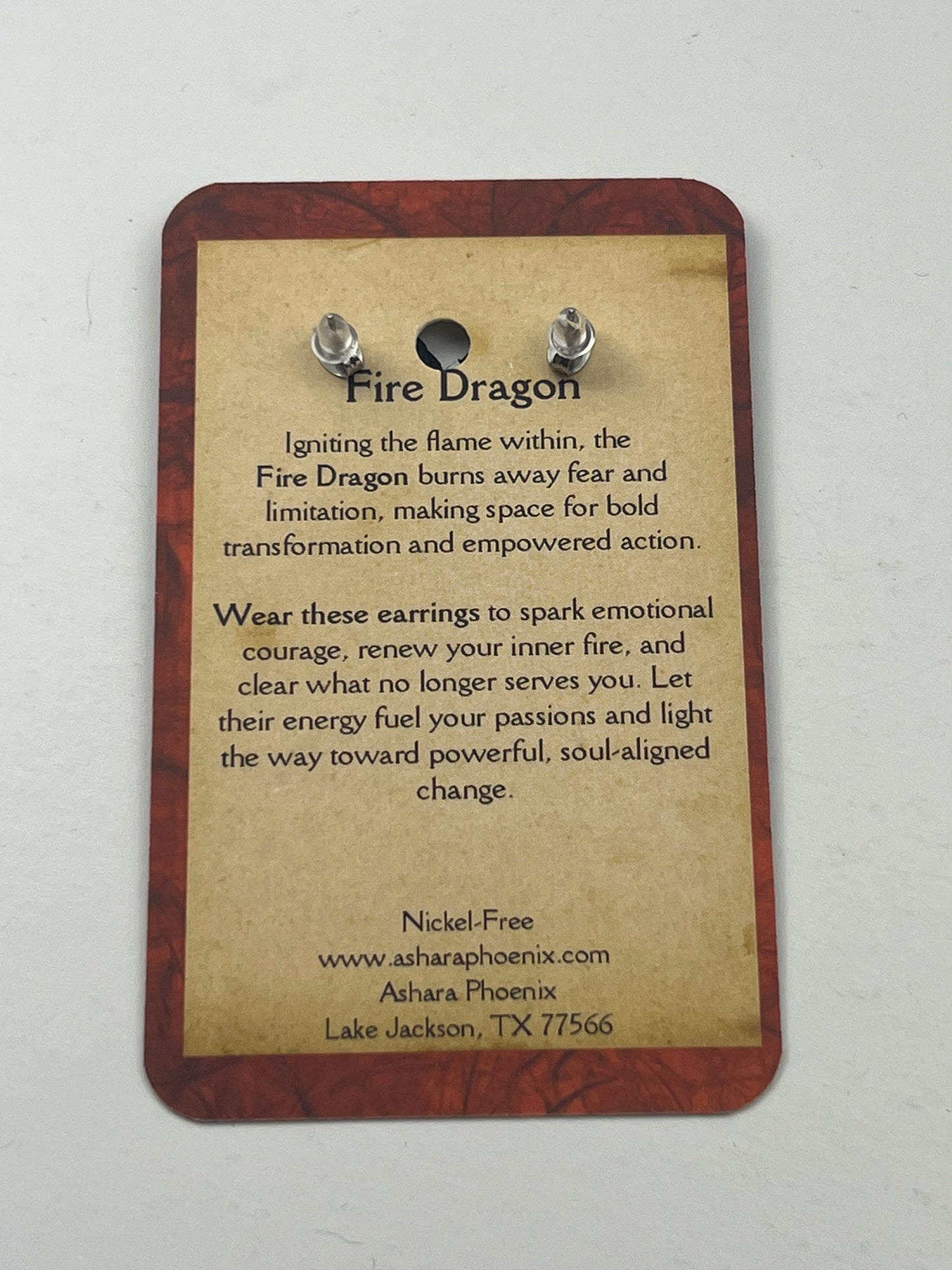 Midnight Ore Fire Dragon Stud Earrings