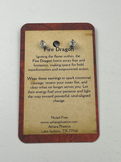 Midnight Ore Fire Dragon Stud Earrings