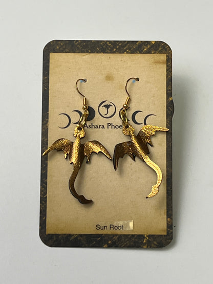 Sun Root Earth Mini Dragon Earrings