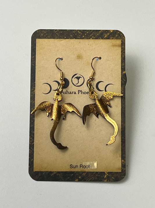 Sun Root Earth Mini Dragon Earrings