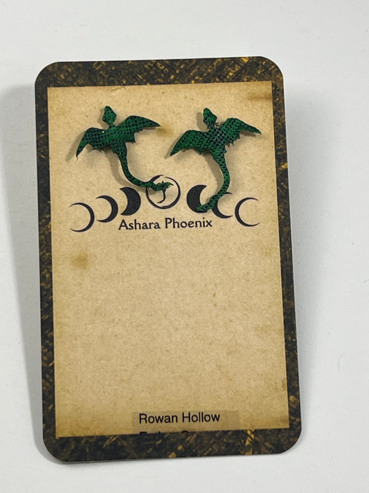 Rowan Hollow Earth Dragon Stud Earrings