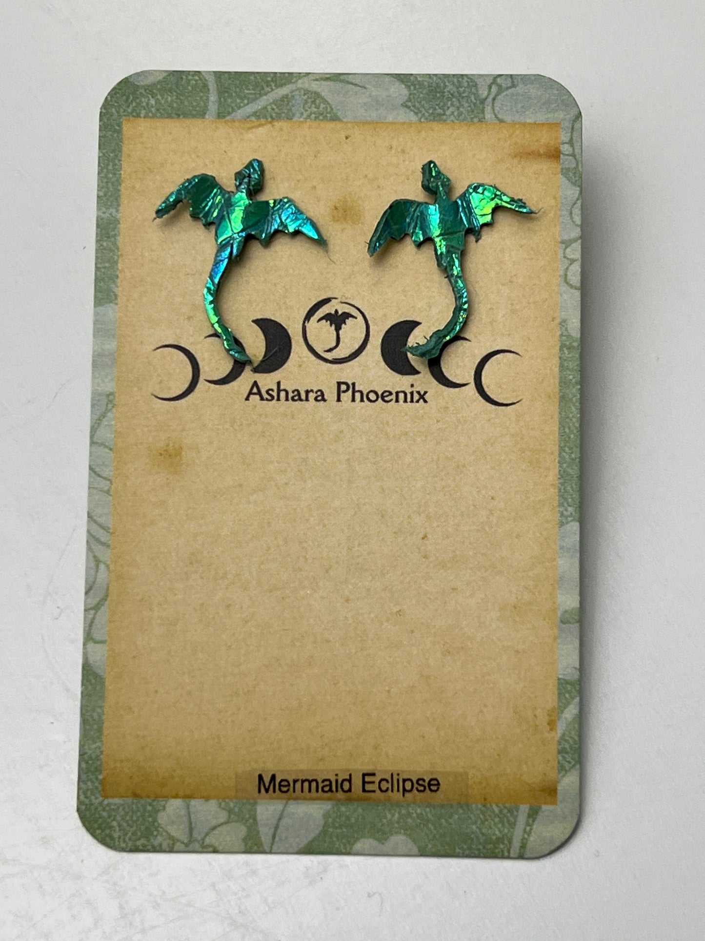 Mermaid Eclipse Dragon Stud Earrings