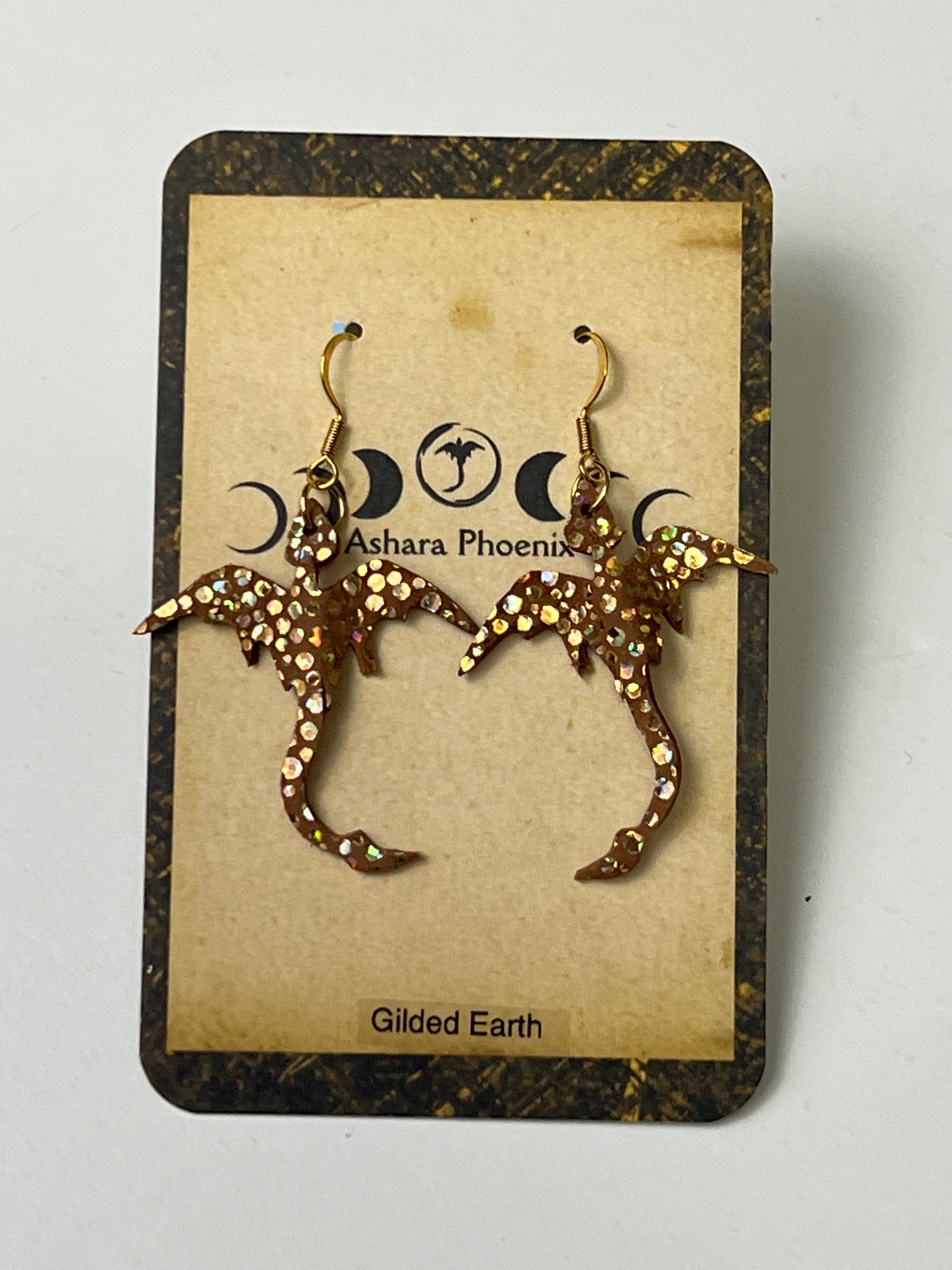 Gilded Earth Mini Dragon Earrings